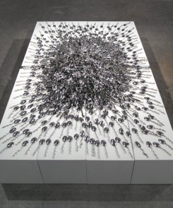 "Nineteen hundred and seventy-five spoons," 2012. Installation.