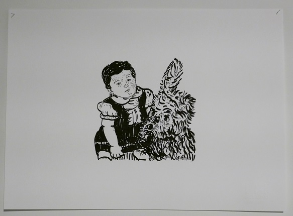 "La pesca", 2019. 24 x 33 cm, dibujo, tinta china sobre papel Fabriano. Pieza única