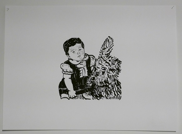"Fishing", 2019. 24 x 33 cm, drawing, chinese ink on Fabriano paper. Unique piece