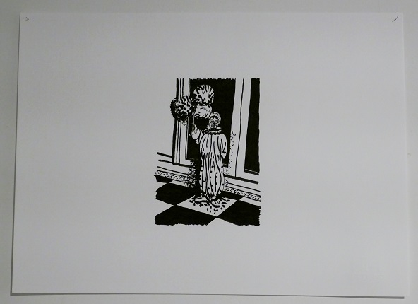 "Fishing", 2019. 24 x 33 cm, drawing, chinese ink on Fabriano paper. Unique piece