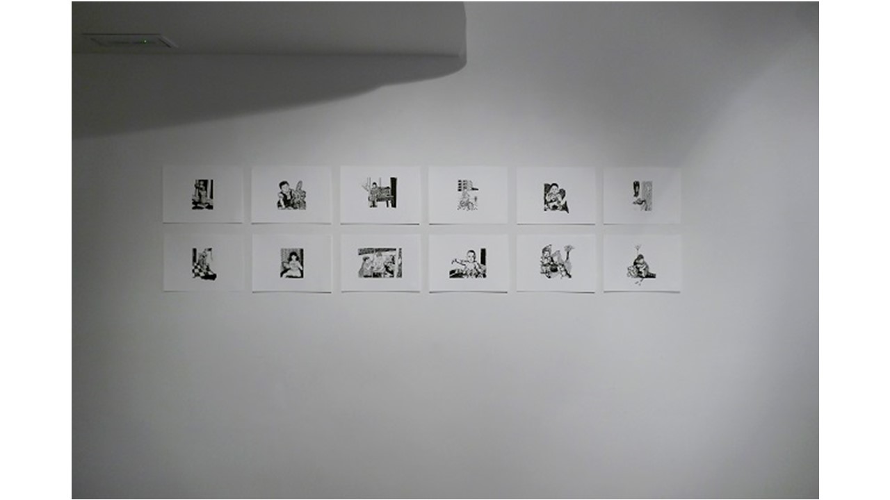 Installation view of Ángela Bonadies' exhibition "La Pesca" in the LZ46, Freijo Gallery, 2019.