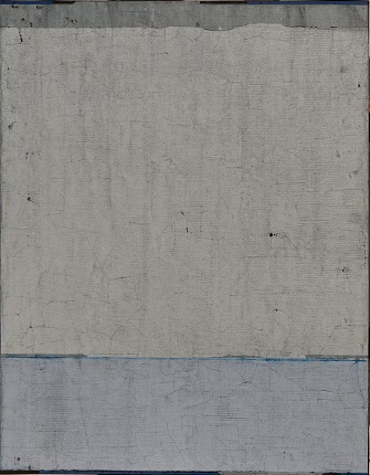 "Línea azul cobalto", 2019. Óleo y pigmento sobre contrachapado, 146 x 114 cm.