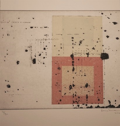 "Suite, Chinese papers", 2016. Etching, aquatint, chinecollé. Edition 4/30 + 3 PA. Printed by Denis Long, edited by Brinkmann. 28 x 24.3 cm.