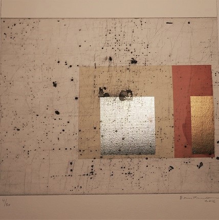 "Suite, Chinese papers", 2016. Etching, aquatint, chinecollé. Edition 4/30 + 3 PA. Printed by Denis Long, edited by Brinkmann. 28 x 24.3 cm.