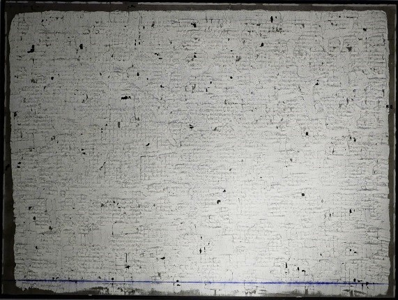 "Cambrian of the Blue Stripe," 2017. Oil and pigment on canvas. 97 x 130 cm.