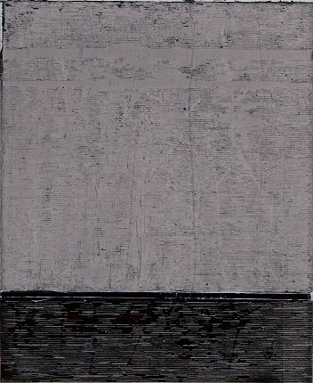 "Dos planos", 2019. Óleo y pigmento sobre contrachapado, 122 x 100 cm.