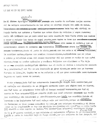 "Arthur Machen. Lo que no es de este mundo". Documento original.