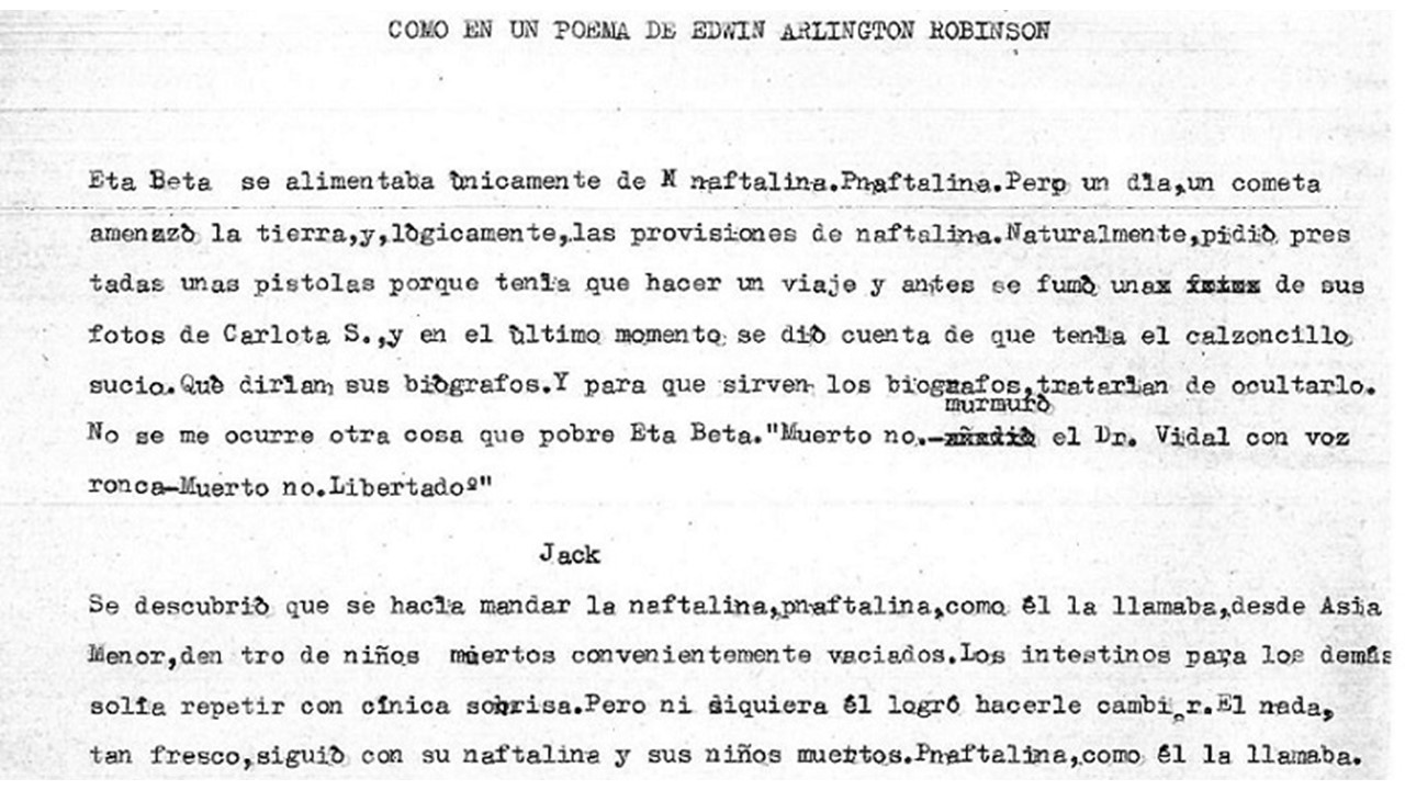 "As in a Poem by Edwin Arlington Robinson".
