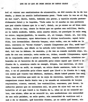 "Qué es lo que se debe decir en estos casos". Documento original.