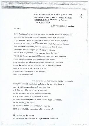 "Poema a Yolanda", 1980. Documento original