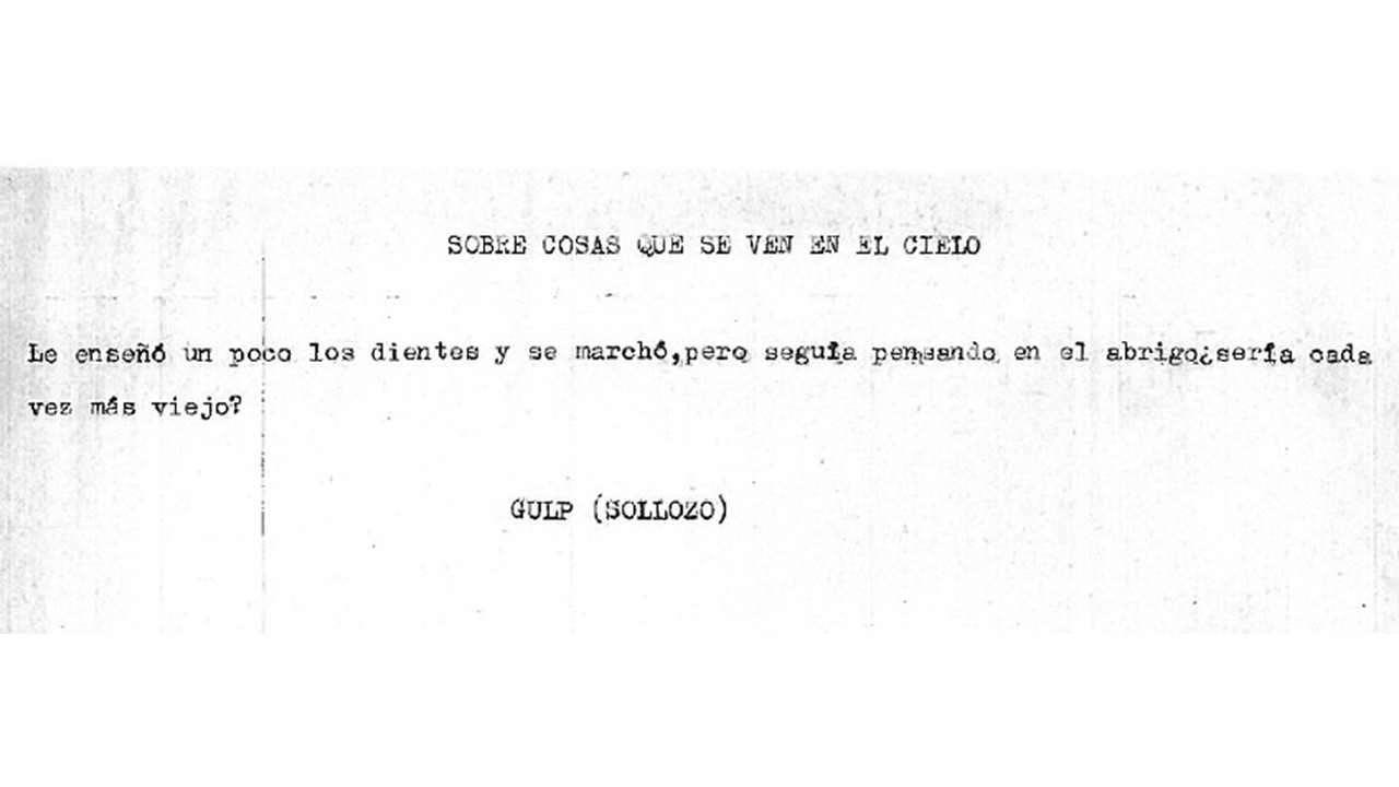 "Sobre cosas que se ven en el cielo", 1968.