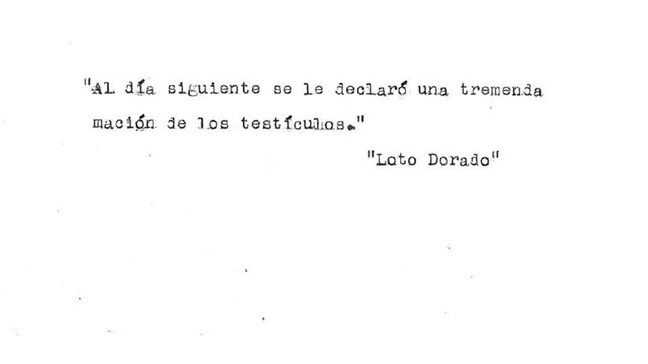 "Loto dorado". Documento original.