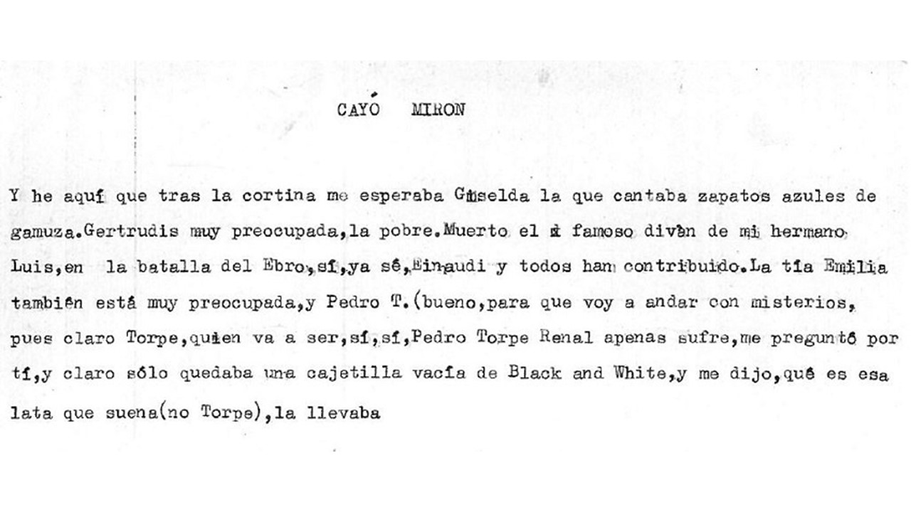 "Cayó Miron". Documento original.