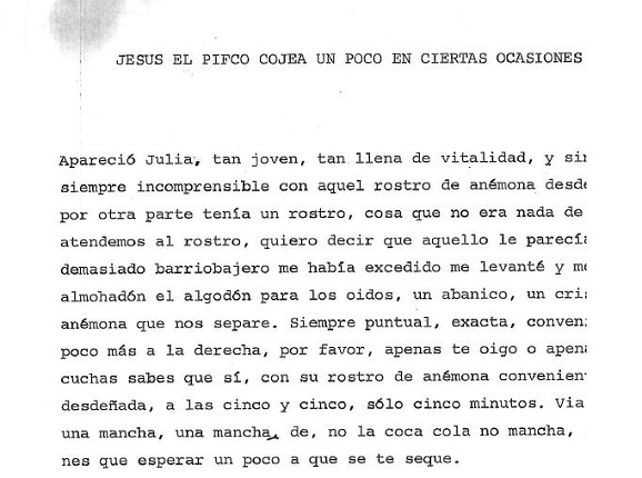 "Jesús el Pifco cojea un poco en ciertas ocasiones". Documento original.