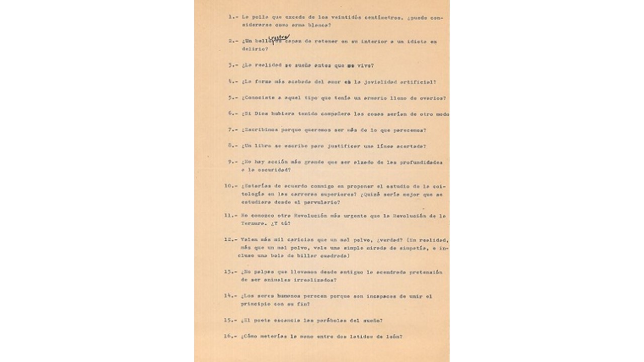 "Autoentrevista", 16 preguntas. Documento original.