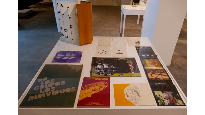 View of the showcase with works by Felipe Ehrenberg, Eduardo Terrazas and Bartolomé Ferrando.