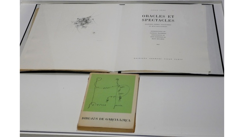 Above: Unica Zürn, "Oracles et Spectacles. Berlin, 1967. Below: "Drawings by García Lorca", 1950.