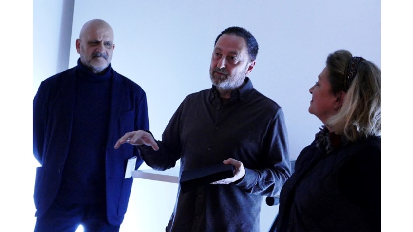 Horacio Fernández, Antonio Alcaraz and Angustias Freijo presenting the catalogue TEXT [NO TEXT].