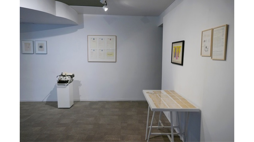 Installation view of the exhibition "TEXT [NO TEXT]" at the LZ46 program at Freijo Gallery, 2019.