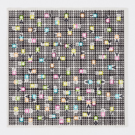 "Gráfica de transición", 2018. Tinta sobre papel y LSD, 65 x 65 cm. Fotografía: Pedro Laguna
