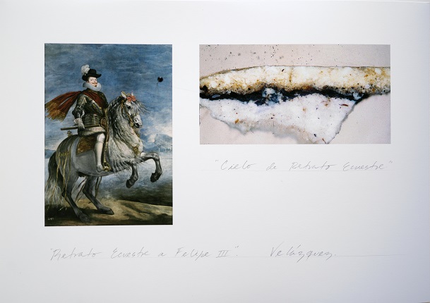 Work-document of "Equestrian Portrait Sky", from the "Archaeology of Color" series, 2019.