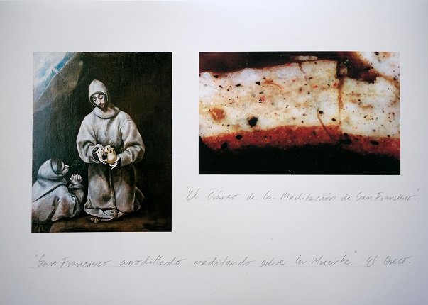 Work-document of "The Skull of St. Francis' Meditation" from the "Archaeology of Color" series, 2019.