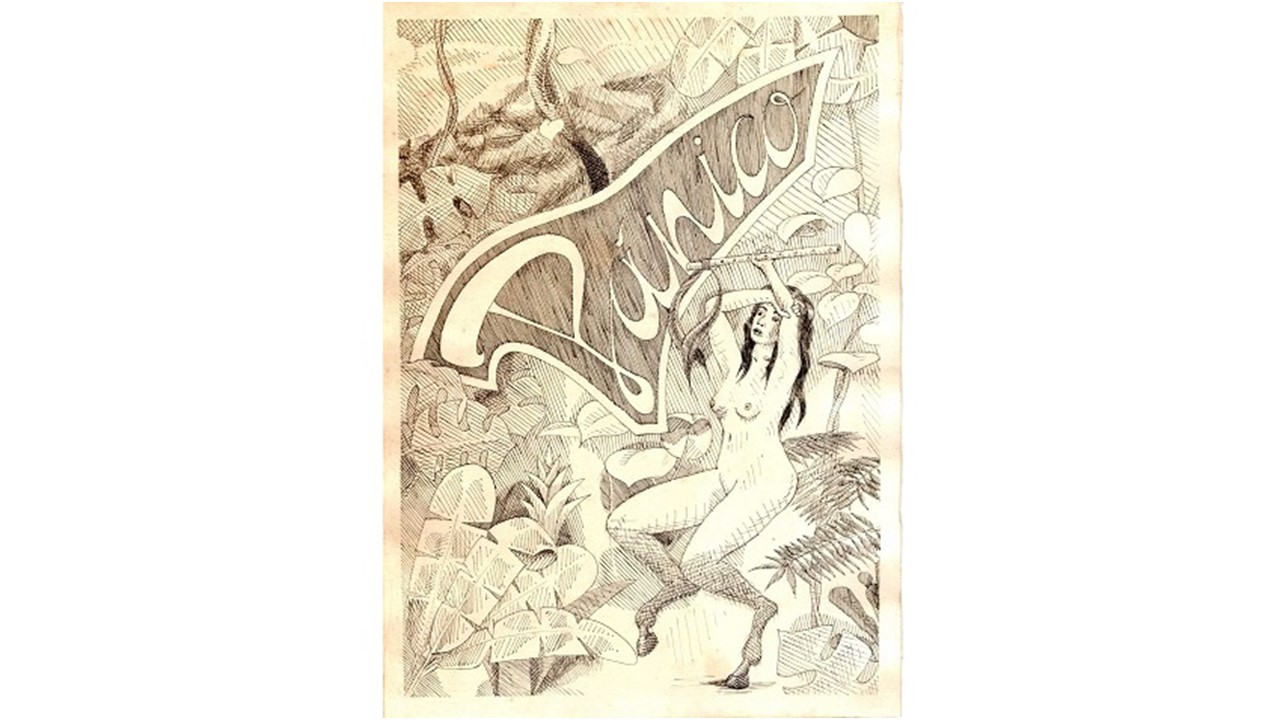 "Pánico", 2020. Tinta sobre papel. 32 x 23 cm. Galería Freijo, programa LZ46, 2016.