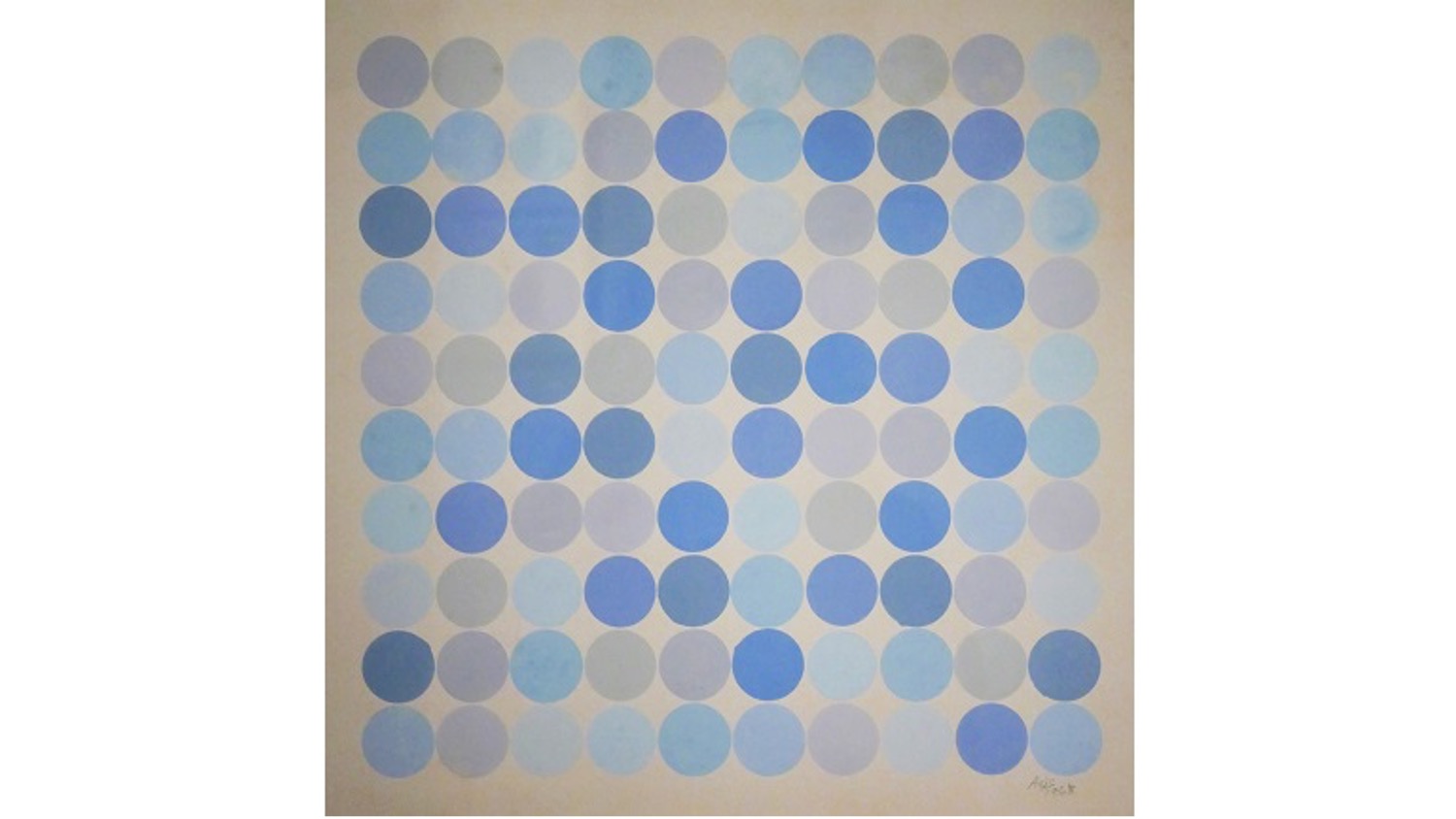 Antonio Asis. Artistas argentino residente en París fallecido en 2019, expuso en Galería Freijo en 2013. "Nº archive: 2486", 1968. Técnica mixta sobre cartón. 31 x 31 cm.