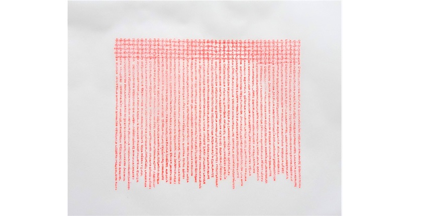 Gina Arizpe, "Nombres y Coordenadas, Chiapas (2016 – 2020)", 2020. Tinta sobre papel. 21,5 x 28 cm