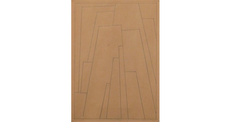 Ana Sacerdote. Artista italo-argentina, 1925-2019. "Tema lineal", 1956. Lápiz sobre papel. 21 x 15,5 cm