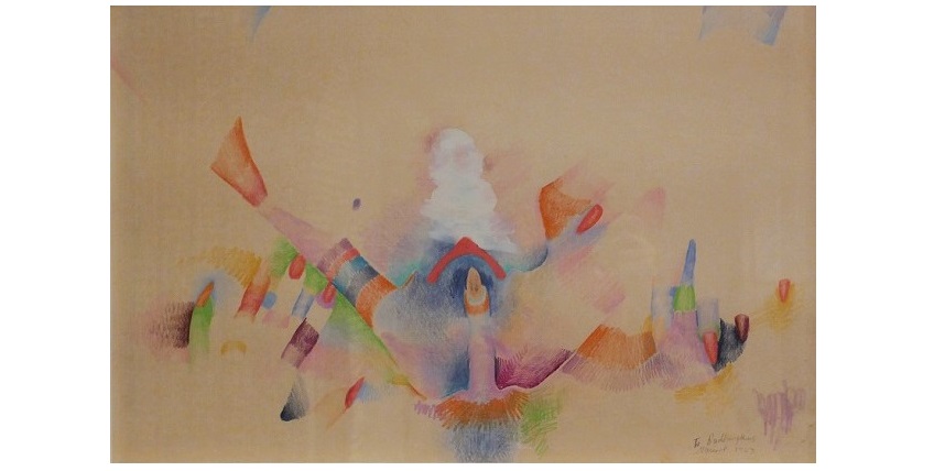 Marisol Escobar. "Erotic Drawing", 1963. Drawing. Colored wax on paper. 35,5 x 52,2 cm