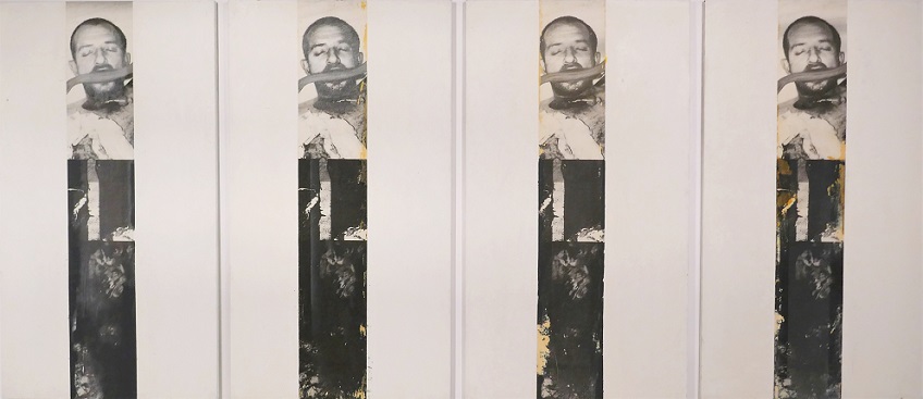 "Autorretrato 94", 1994. Técnica mixta sobre photolinen y tabla. 146 x 80 cm c/u