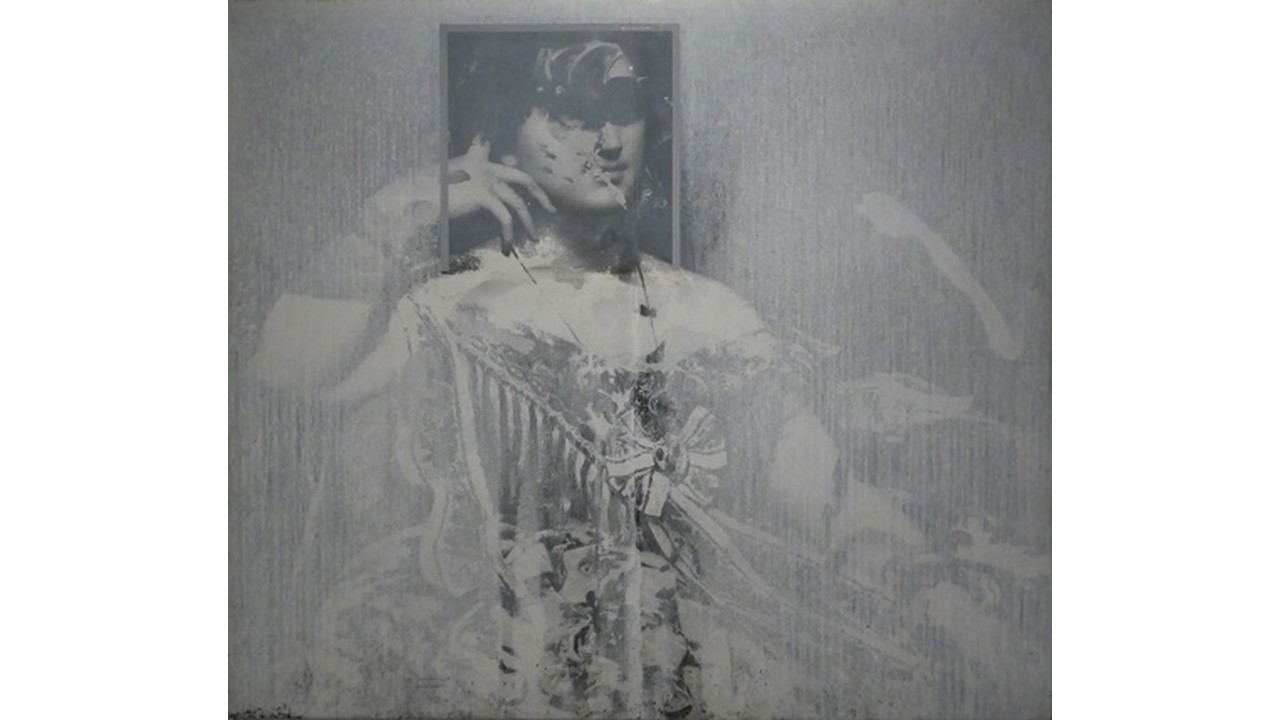 "Madame Moitessier d’Après Ingres, 1856", 1994. Mixed media, photographic emulsion and oil on canvas. 200 x 230 cm.