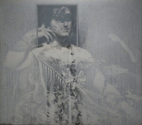 "Madame Moitessier d’Après Ingres, 1856", 1994. Mixed media, photographic emulsion and oil on canvas. 200 x 230 cm.