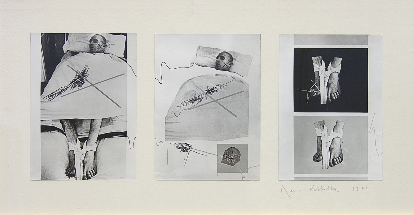 "Basic document", 1971. Black and white processed photography. 39 x 72 cm.