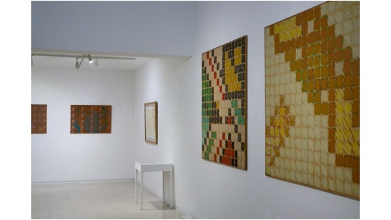 Installation view of the exhibition "Needlework (1974-1980) " by Ángela García Codoñer.