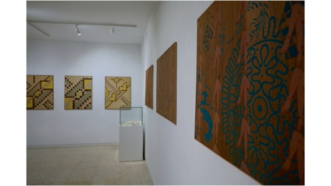 Installation view of the exhibition "Needlework (1974-1980) " by Ángela García Codoñer.