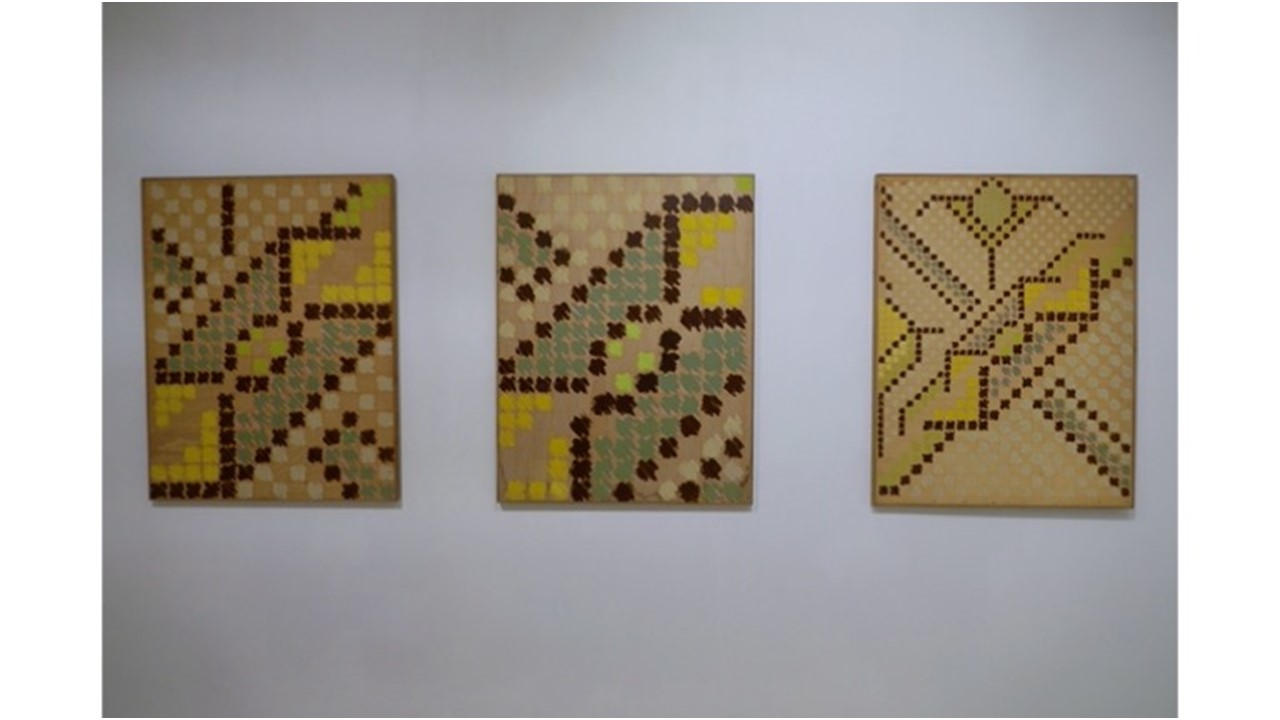 Installation view of the exhibition "Needlework (1974-1980) " by Ángela García Codoñer.