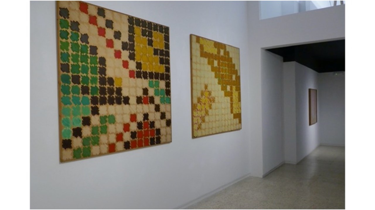 Installation view of the exhibition "Needlework (1974-1980) " by Ángela García Codoñer.