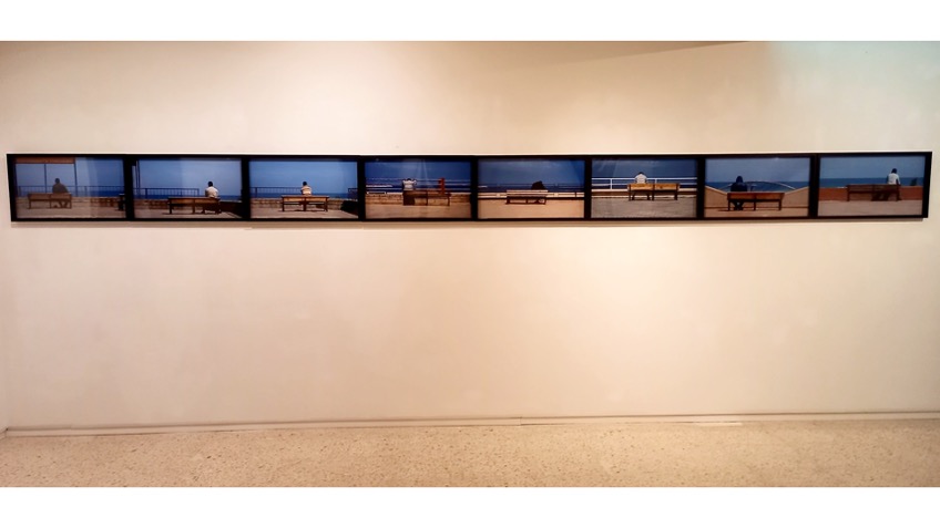 Ramón Mateos. "Ne Travaillez Jamais", 2008. Installation. 8 photographic prints (RC paper) on foam. 40 x 72 cm each.