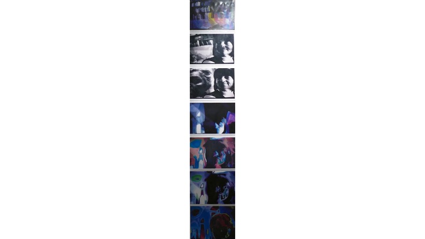 Marisa González. "Marisa González. Autorretrato Lumena", 1992-1995. Foto vídeo-computer. Fotografías capturadas de la pantalla y transferidas a fotocopias color. Secuencia modular de 7 unidades. 30 x 40 cm c/u.