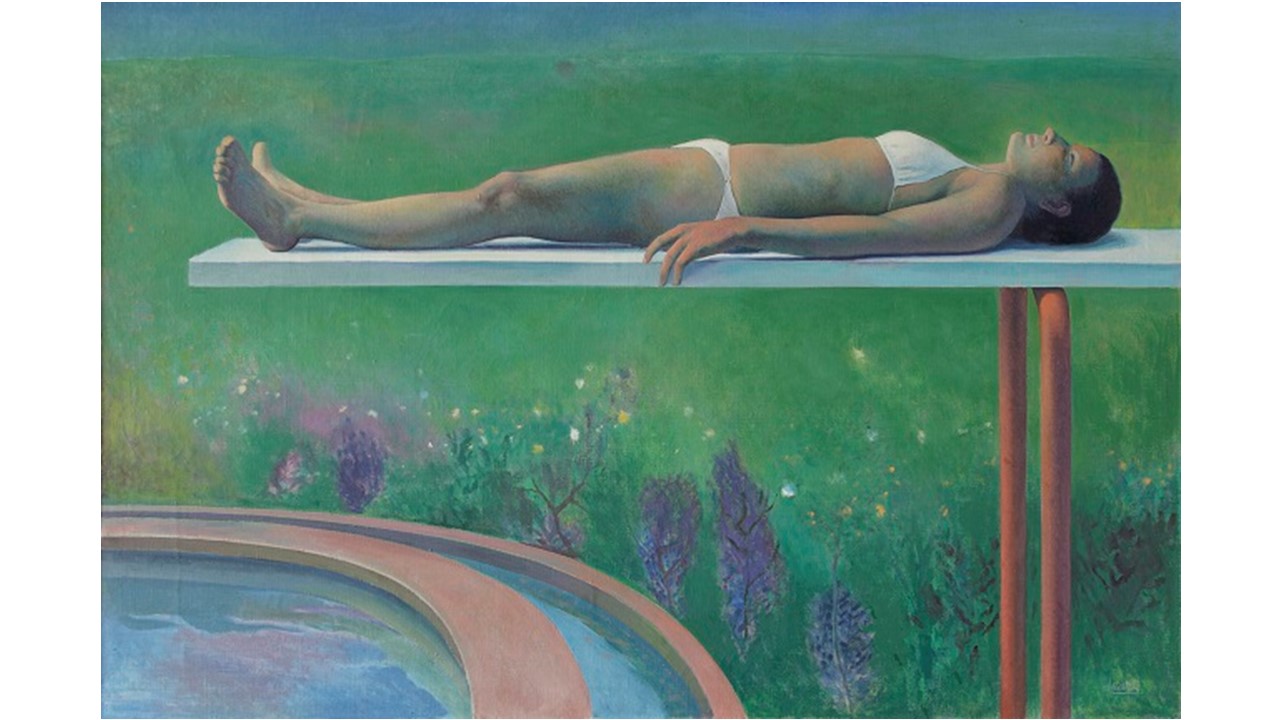 "The Trampoline", 1980. Oil on canvas. 97 x 146 cm.