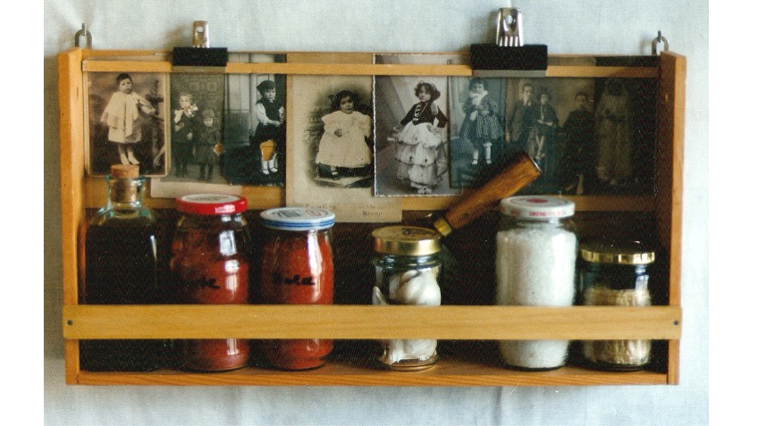"Ingredients for chorizo", 1991. 33 x 56 x 9 cm.