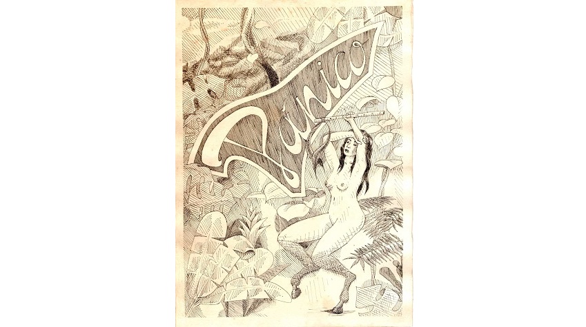 Glenda Zapata, "Panic", 2020. Ink on paper. 32 x 23 cm.