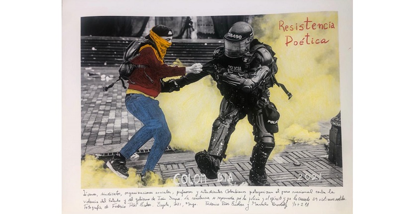 Marcelo Brodsky, "Resistencia Poética", 2021. Intervened photograph.