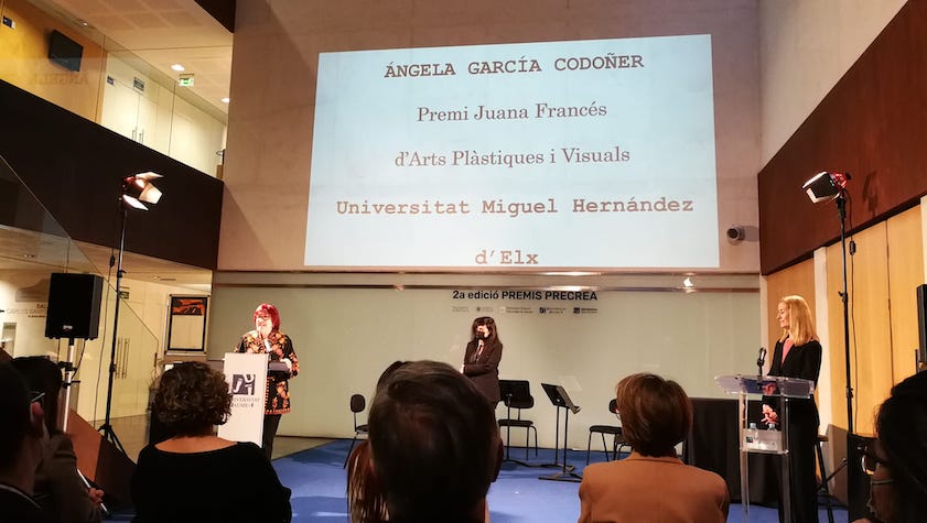 Ángela García Codoñer ha recibido el Premio Juana Francés de Artes Plásticas y Visuales