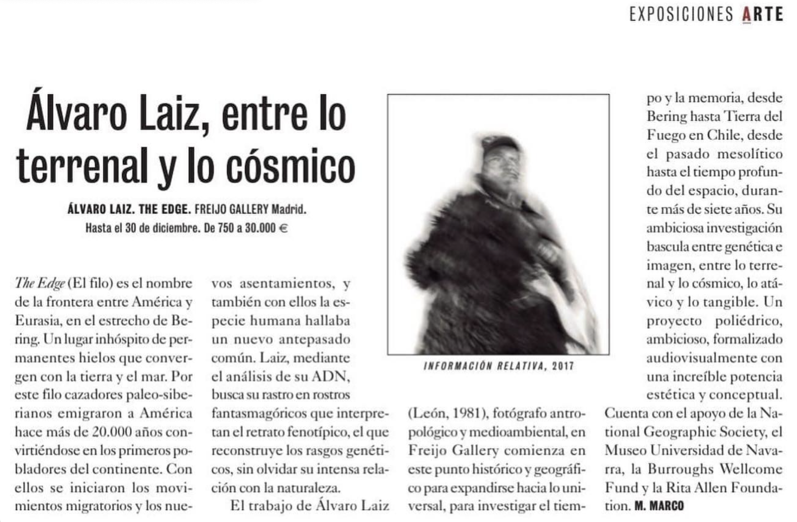 Article about Álvaro Laiz's exhibition | El Cultural