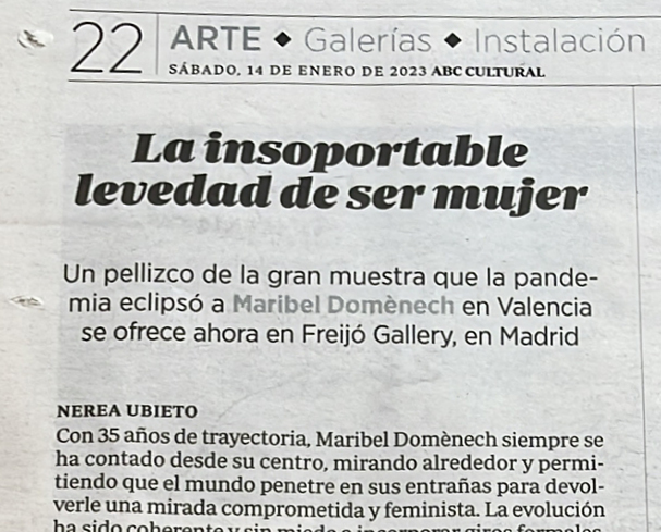 Artículo sobre la exposición de Maribel Domènech | ABC Cultural