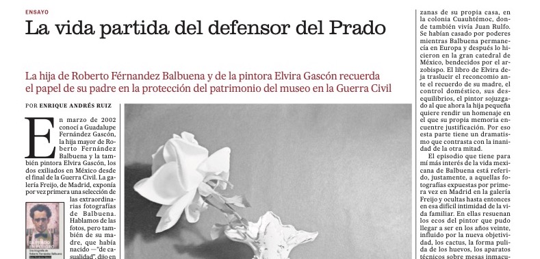 Babelia - El País publishes an essay dedicated to the memory of Roberto Fernández Balbuena