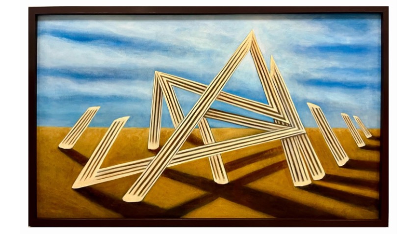 David Beltrán, "La perspectiva de las ruinas", 2024. Oleo sobre tela. 90 x 150 cm